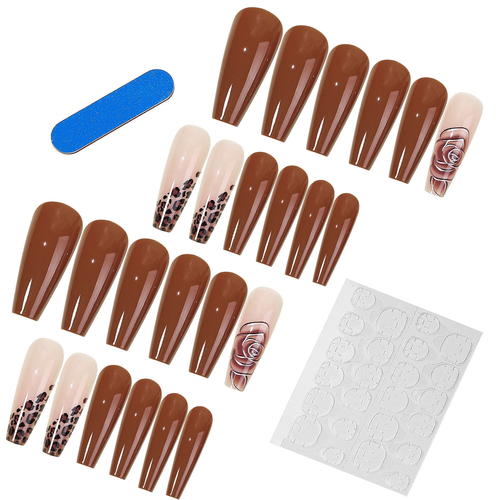 Wholesale Plastic Chocolate Color Leopard Print Nail Art